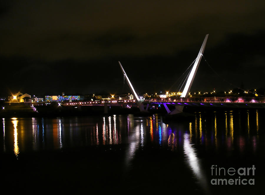 The Peace Bridge At Night Photograph by Nina Ficur Feenan