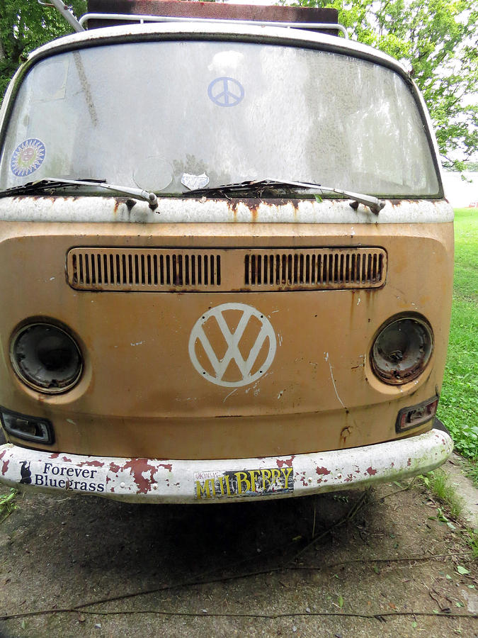 Old Car Photograph - Peace Bus by Aaron Martens