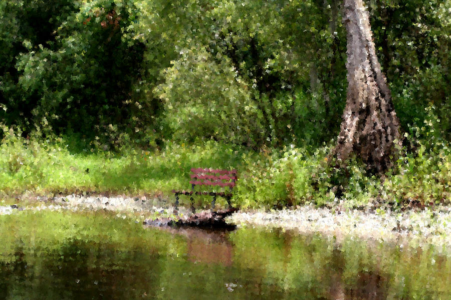Tree Photograph - Peace by the River by April Wietrecki Green