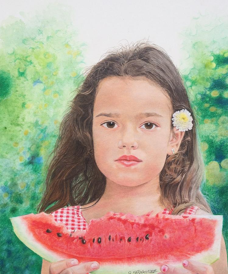 Watermelon Drawing - Peace by Gary Fernandez