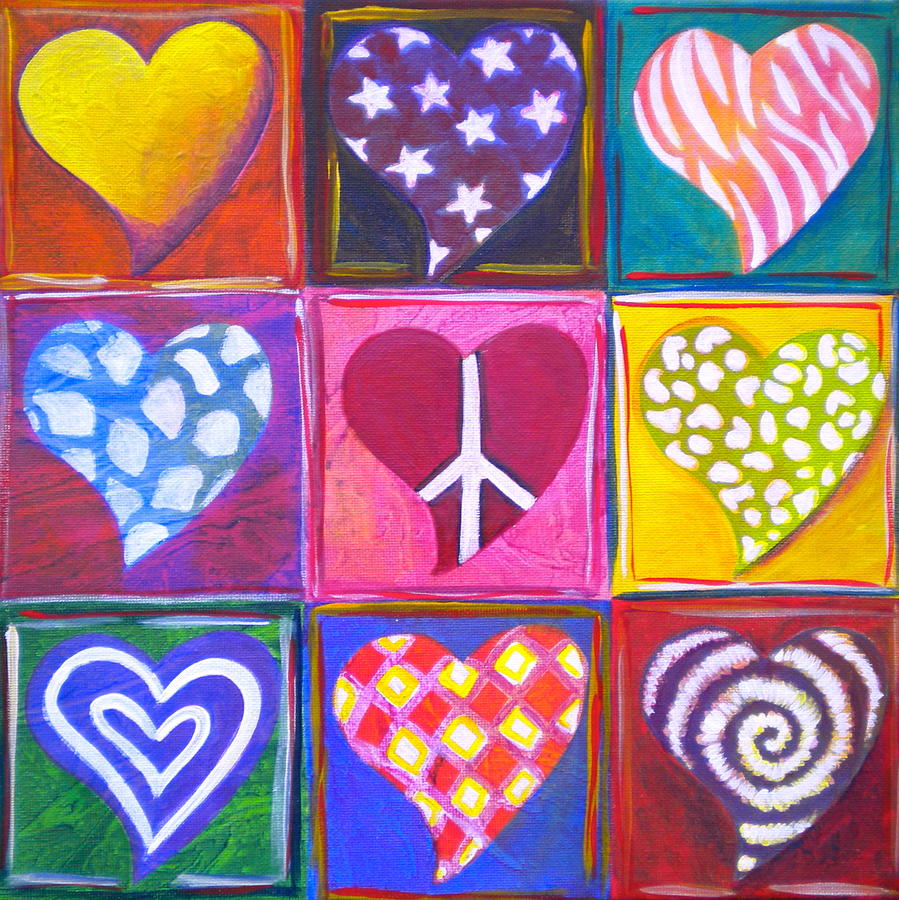 Peace Love And Heart Art Painting