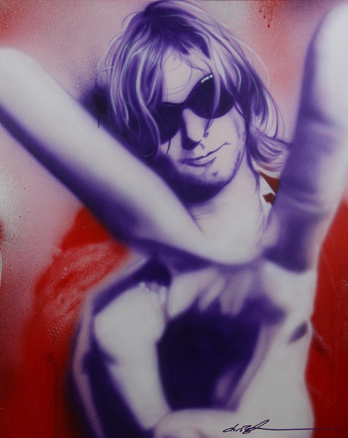 Kurt Cobain Painting - Peace Love Apathy by Christian Chapman Art