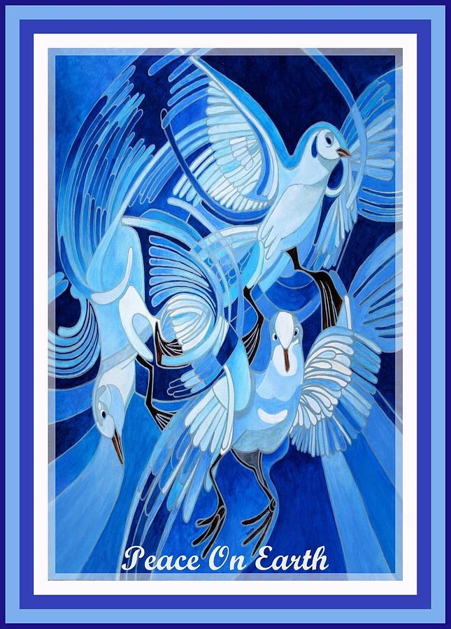 Peace On Earth Greetings With Doves  Painting by Taiche Acrylic Art