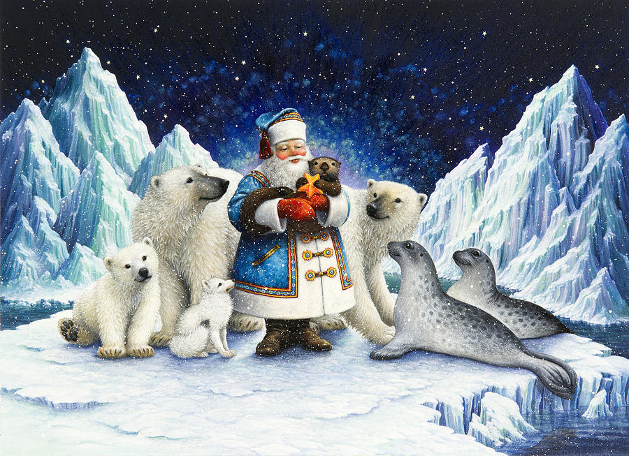Santa Claus Painting - Peace On Earth  by Lynn Bywaters