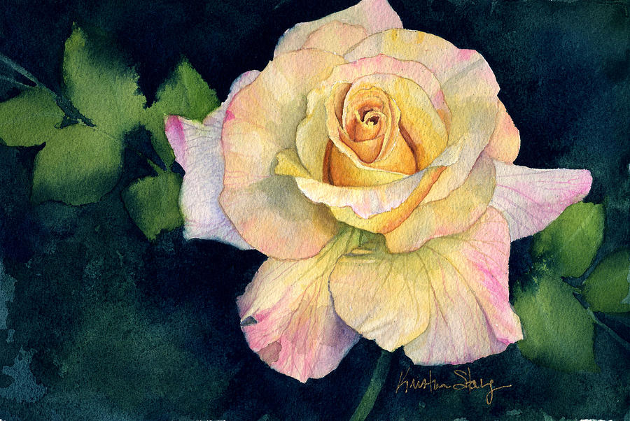 Peace Rose Painting by Kristina Storey