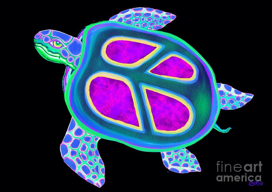 Peace Sea Turtle Too Painting by Nick Gustafson