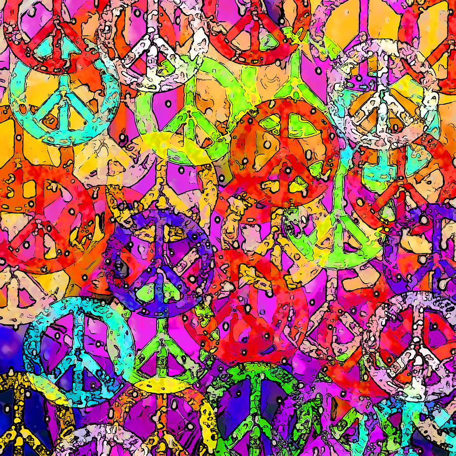 Peace Signs Collage Digital Art by David G Paul