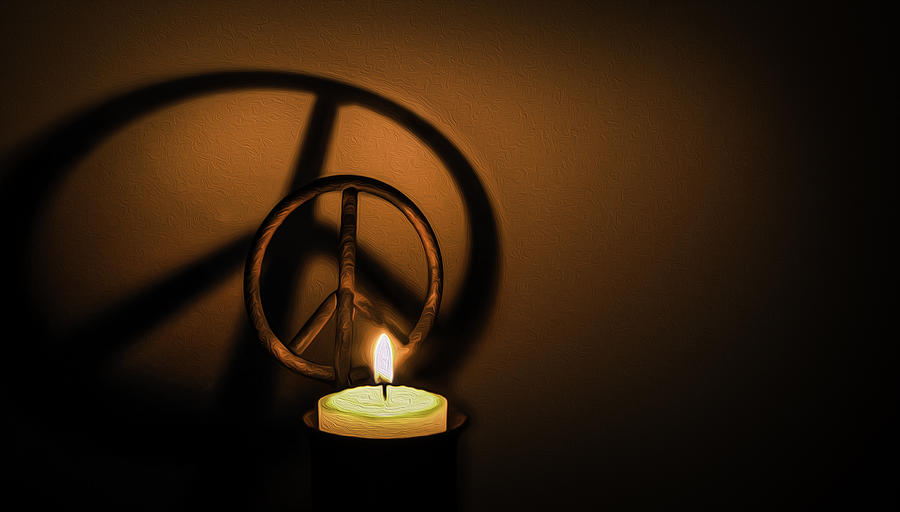 Peace Symbol Candle  Photograph by Phil Cardamone