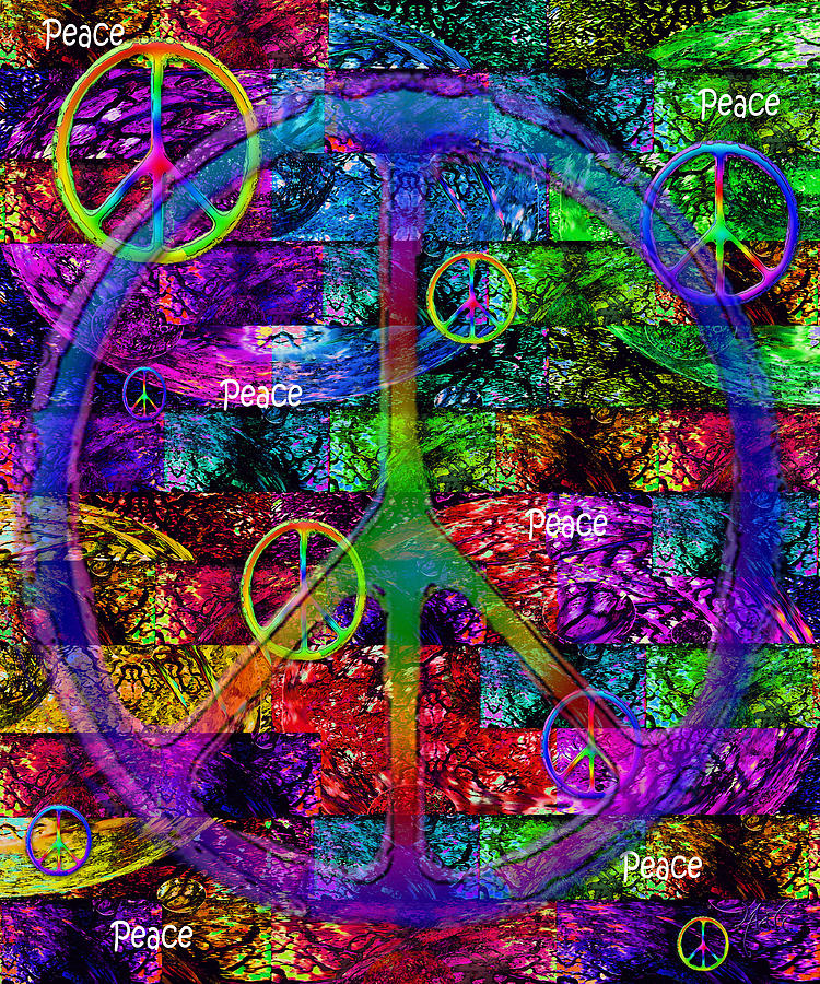 Peace Symbol Rainbow Flag Digital Art
