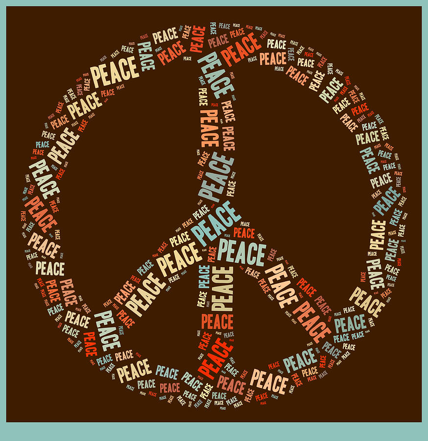 Peace Symbol Retro - 0103b  Digital Art by Variance Collections