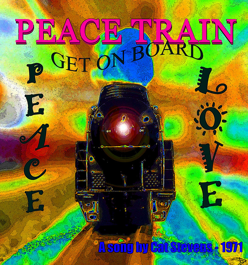 Peace Train a song by Cat Stevens Painting by David Lee Thompson