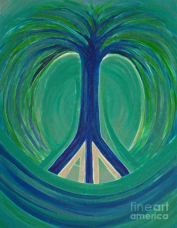 Peace Tree by jrr Painting by First Star Art
