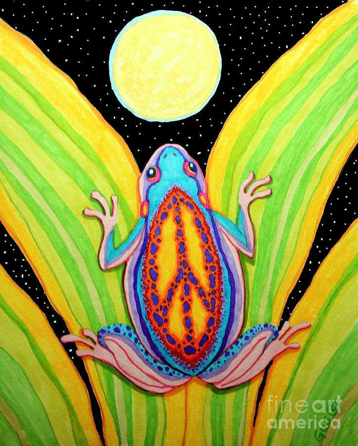 Peacefrog Full Moon Drawing By Nick Gustafson - Fine Art America