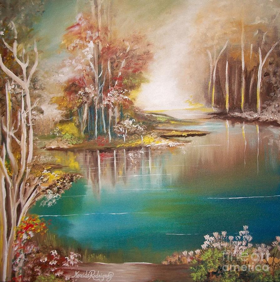 Peaceful Bayou Painting by Nereida Rodriguez
