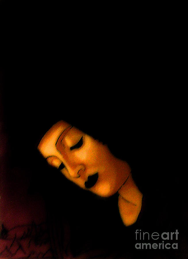 Madonna Painting - Peaceful Black Madonna by Genevieve Esson