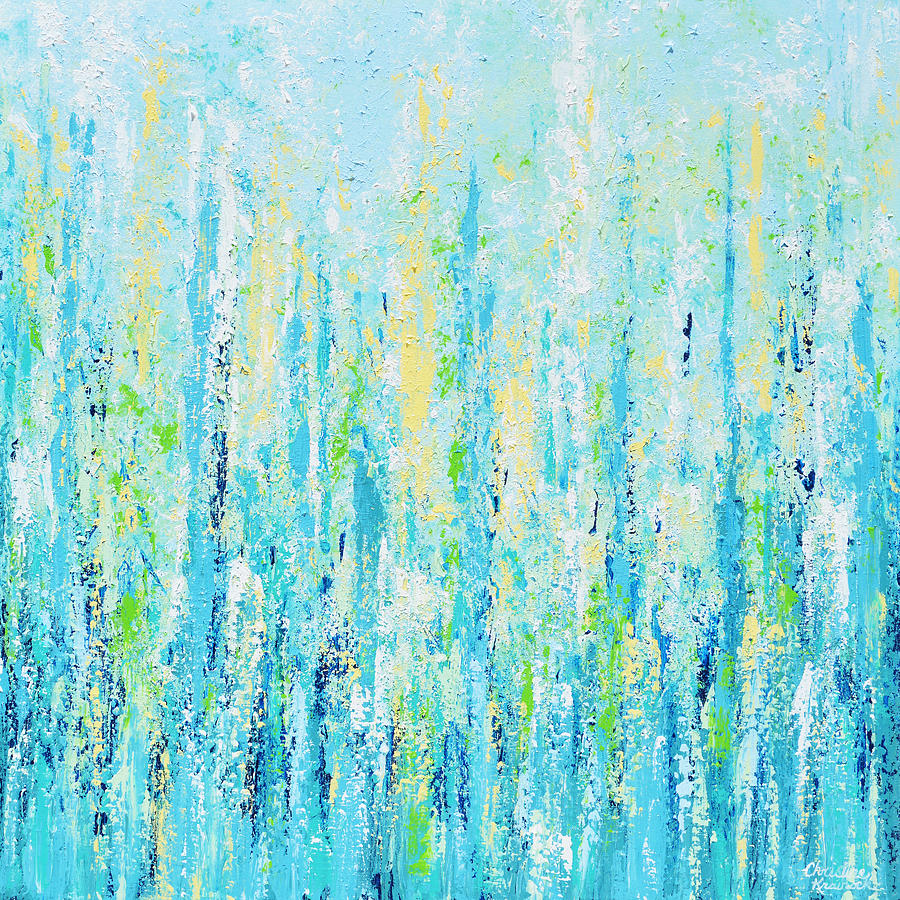 Abstract Painting - Peaceful Blues by Christine Bell
