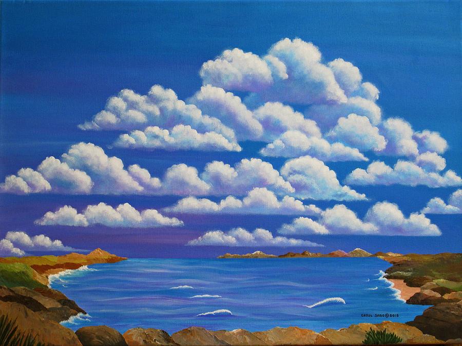 Peaceful Clouds Painting by Carol Sabo