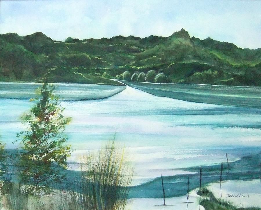 Peaceful Lake Painting by Debbie Lewis