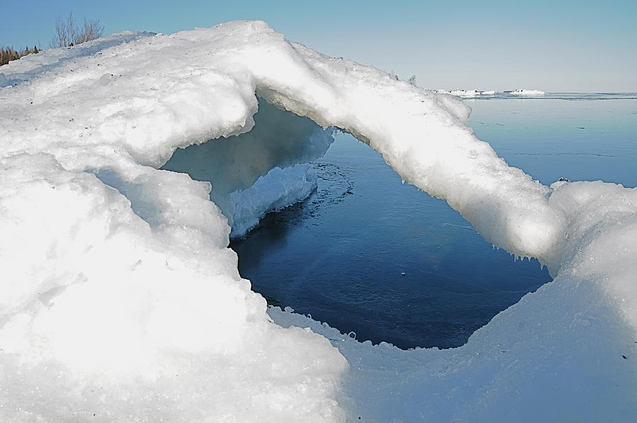 Peaceful Lake Superior Ice Arch  Photograph by Sandra Updyke