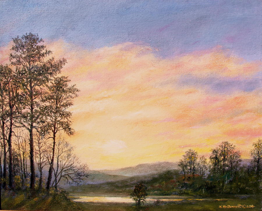 Peaceful River Valley Painting by Kathleen McDermott