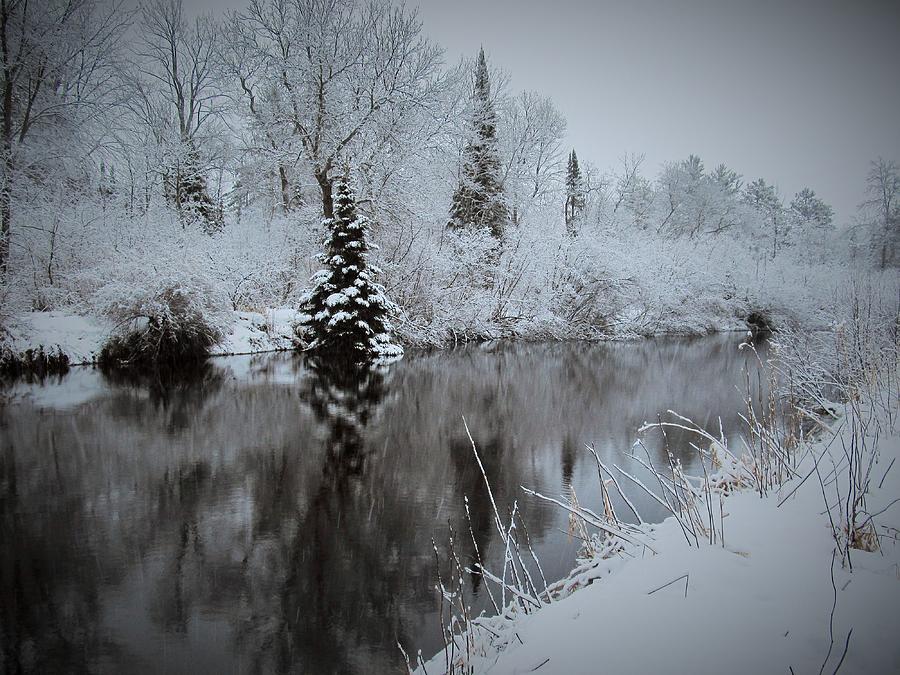 Winter Photograph - Peaceful River View by Rosebud McGreevy