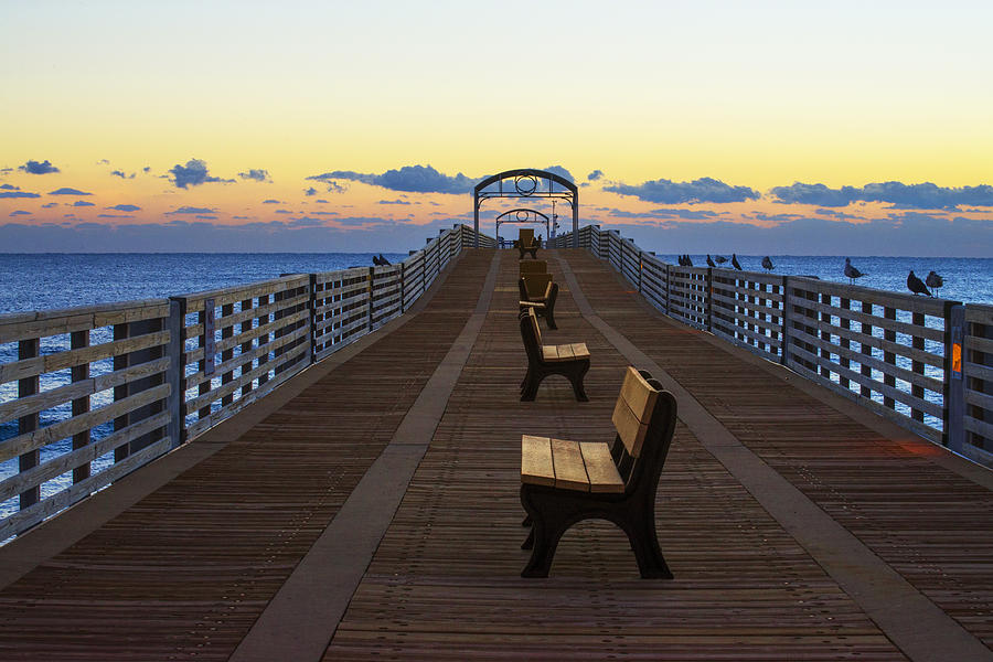 Peaceful Sunrise on the Pier Photograph by Lynn Bauer