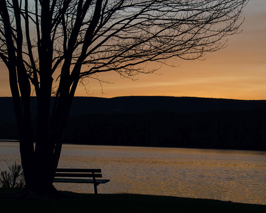 Peaceful sunset by the lake Photograph by Dave Sandt