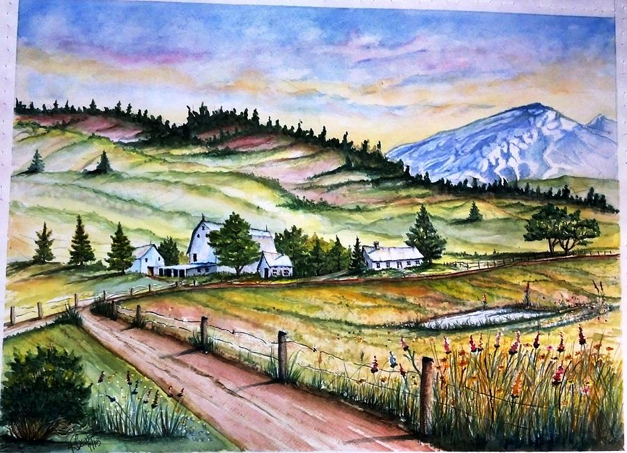 Peaceful Valley Farm Painting by Richard Benson