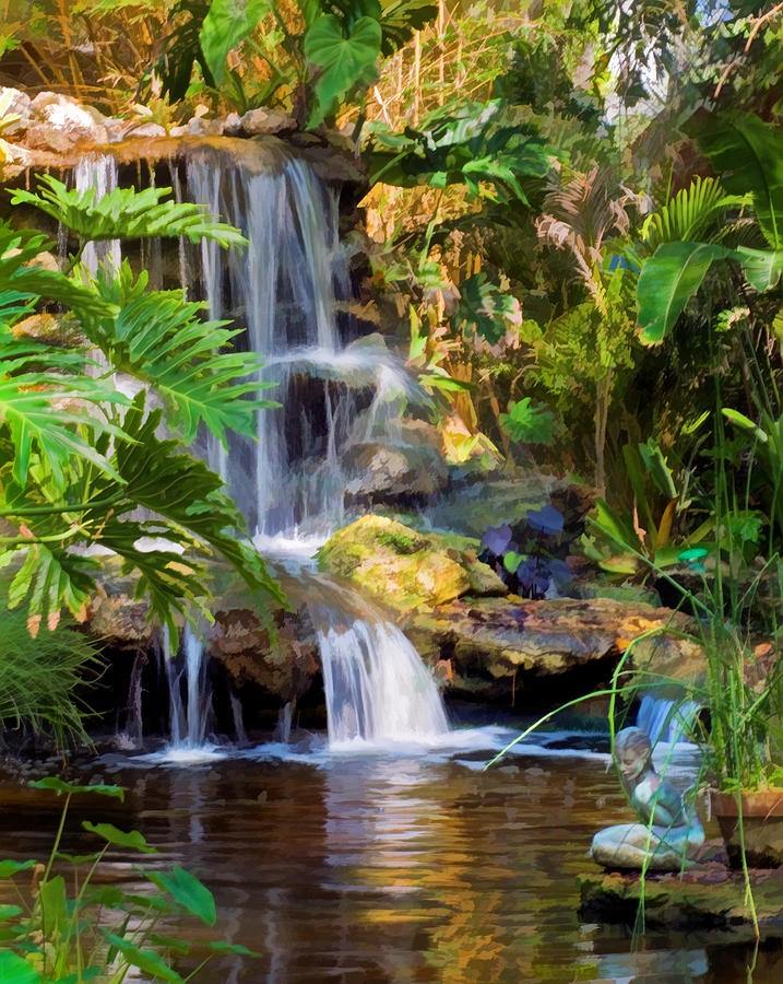 Peaceful Lagoon Waterfall Photograph by Ginger Wakem