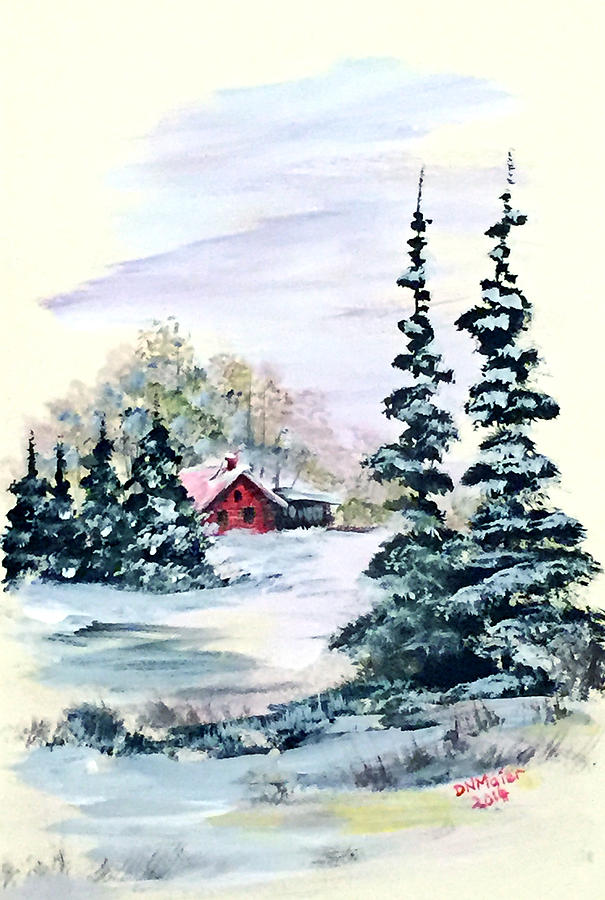 Peaceful Winter Painting by Dorothy Maier