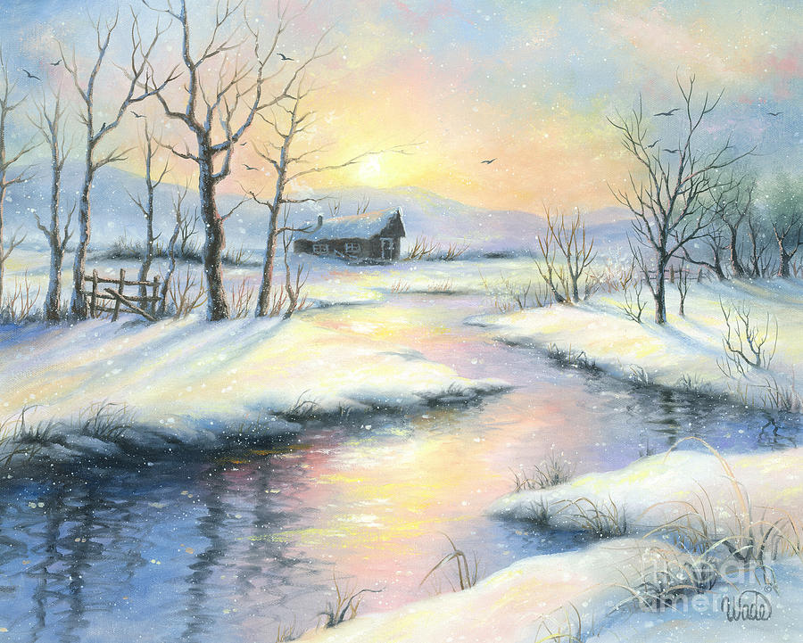 Peaceful Winter Painting by Vickie Wade - Pixels