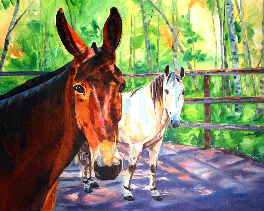Peacefully Corralled Painting by Celeste Drewien