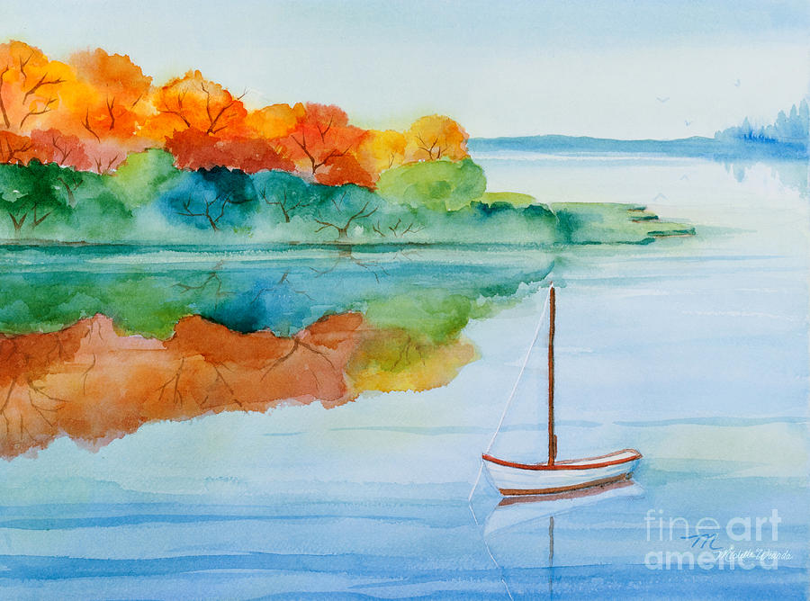 Tree Painting - Peacefully Waiting Watercolor by Michelle Constantine