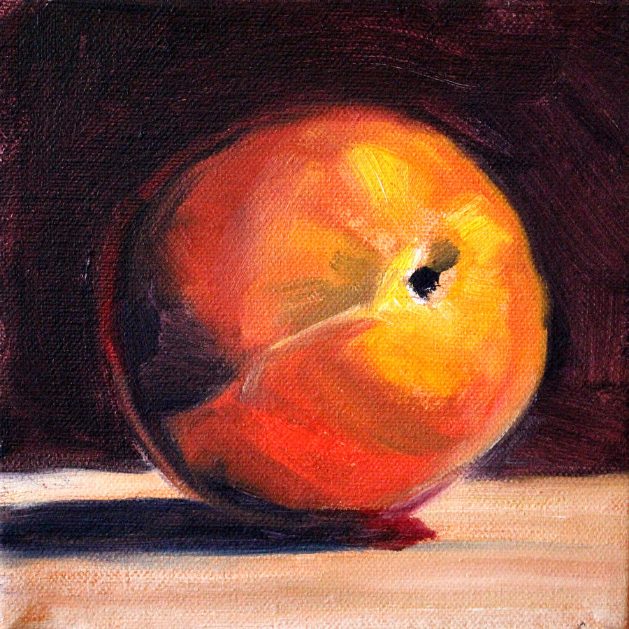 Still Life Painting - Peach 1 by Nancy Merkle