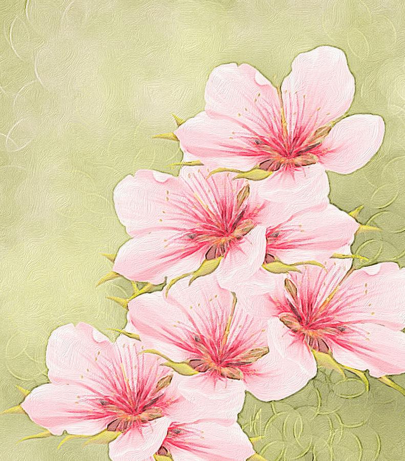 Peach blossom Painting by Veronica Minozzi