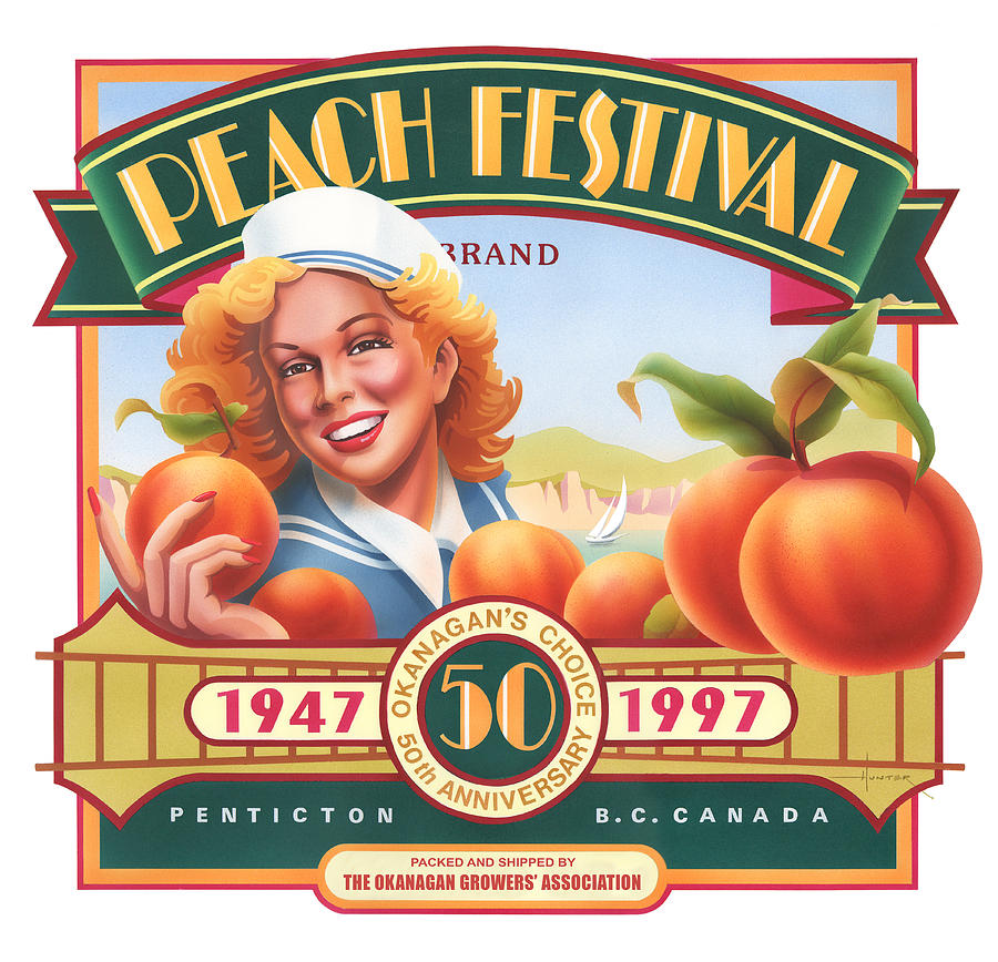 Peach Festival Painting by Larry Hunter