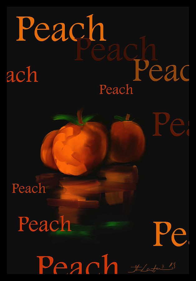 Peach - Fruit and Veggie Series - #8 Painting by Steven Lebron Langston