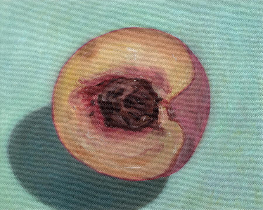 Peach Half Painting by Kazumi Whitemoon