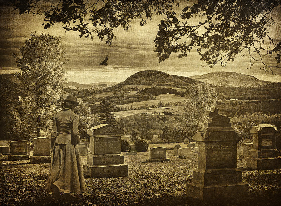 Peacham Cemetery-sepia Photograph by Priscilla Burgers