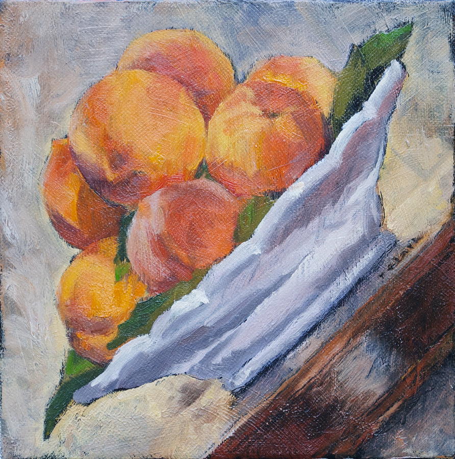 Orange Painting - Peaches     Order this one if you dont want blank white surrounding your image  by Roger Clark