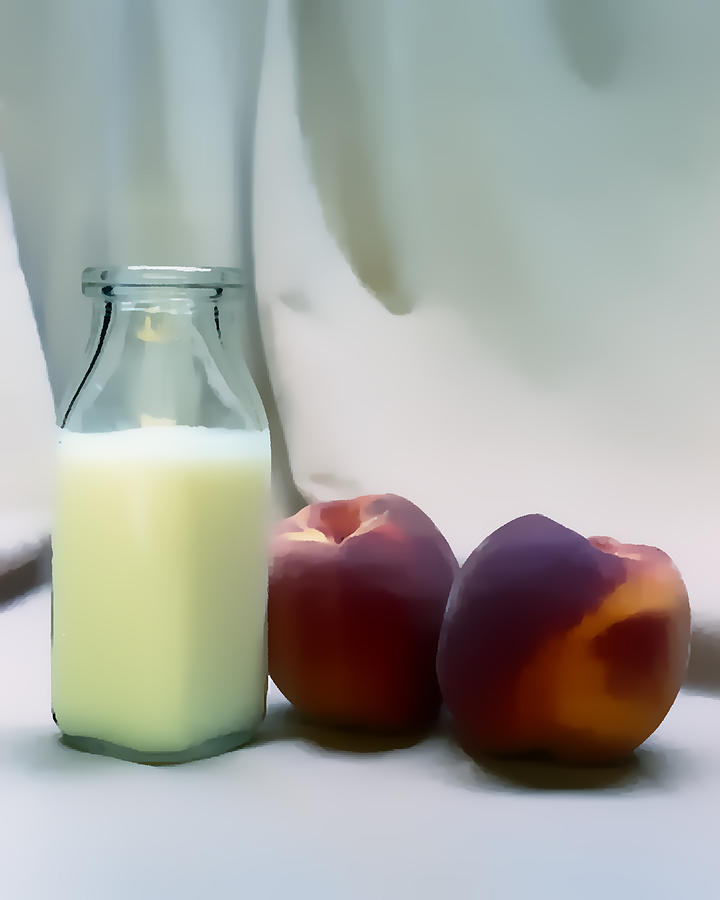Peach Digital Art - Peaches and Cream by Ken Evans