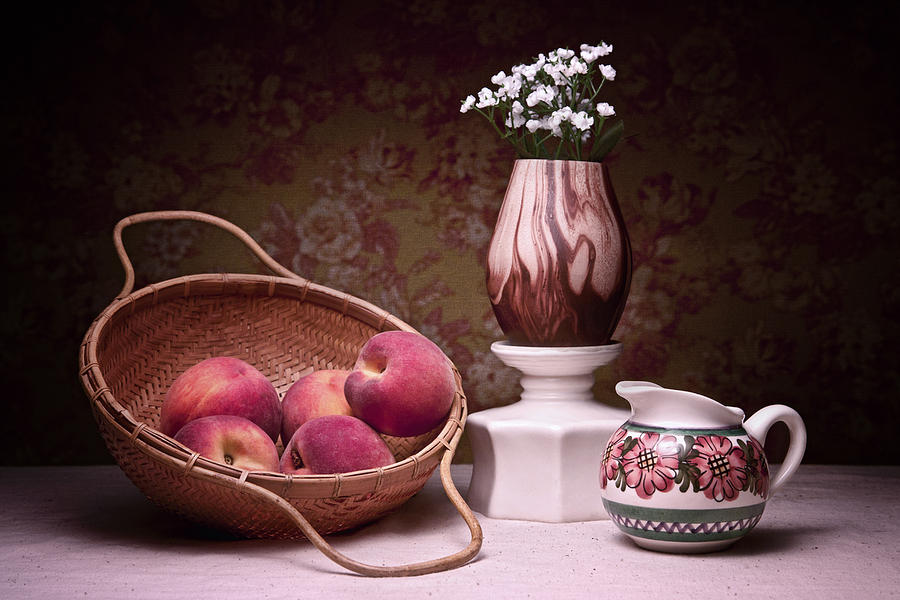 Flower Photograph - Peaches and Cream Sill Life by Tom Mc Nemar