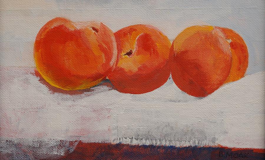 Peaches for Peaches Painting by Barbara Moak