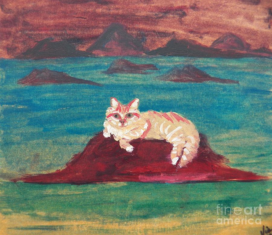 Peaches on an Island Painting by Judy Via-Wolff