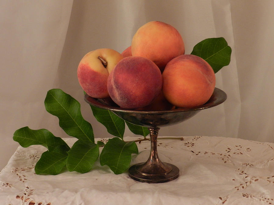 Peaches On Silver Photograph