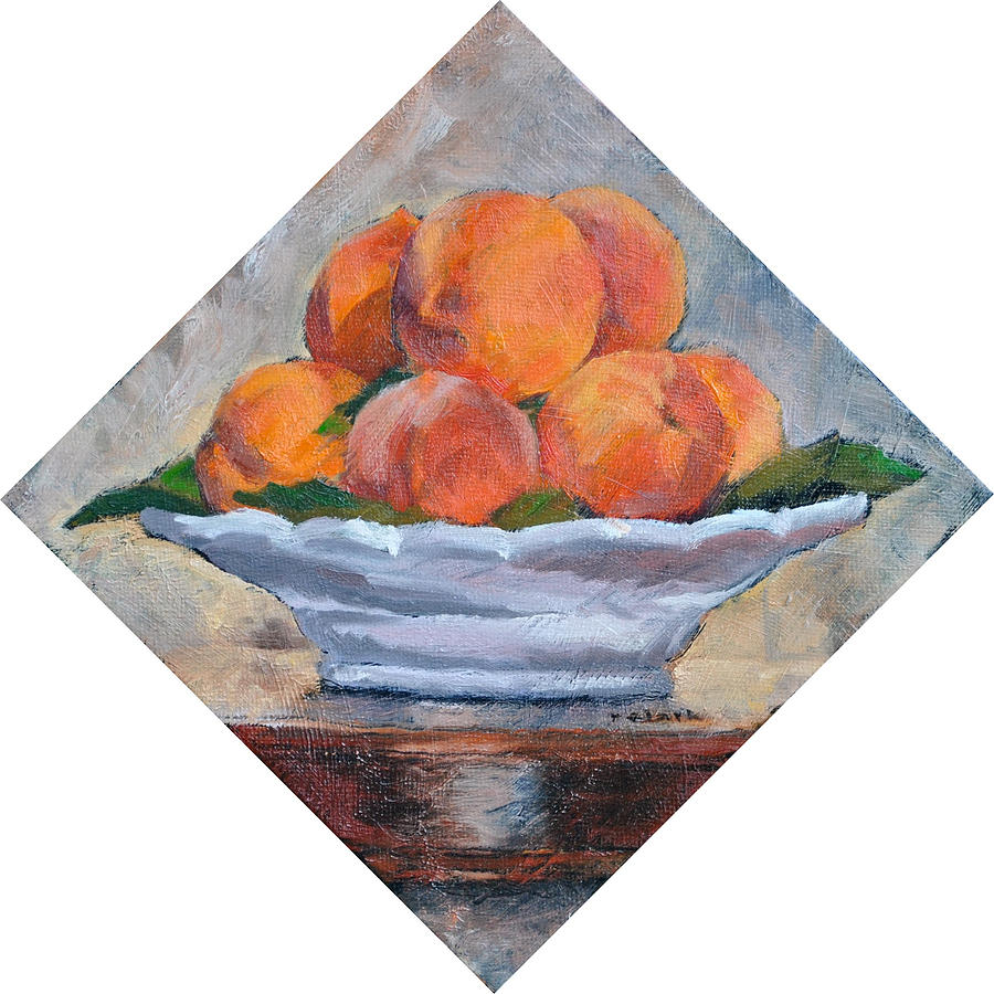 Orange Painting - Peaches by Roger Clark