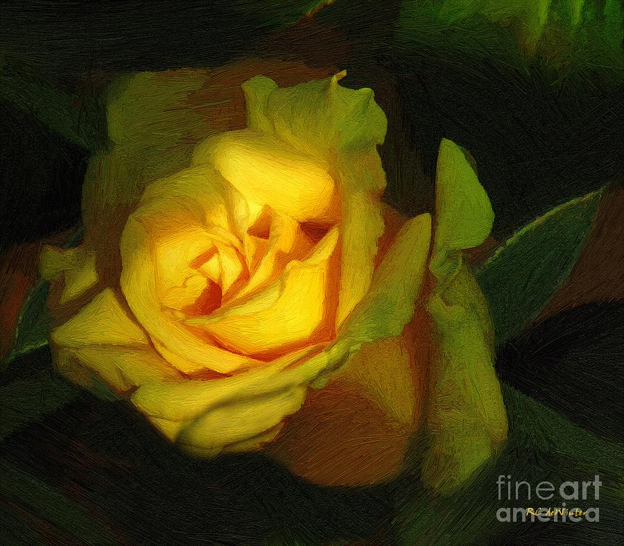 Peachglow Painting by RC DeWinter