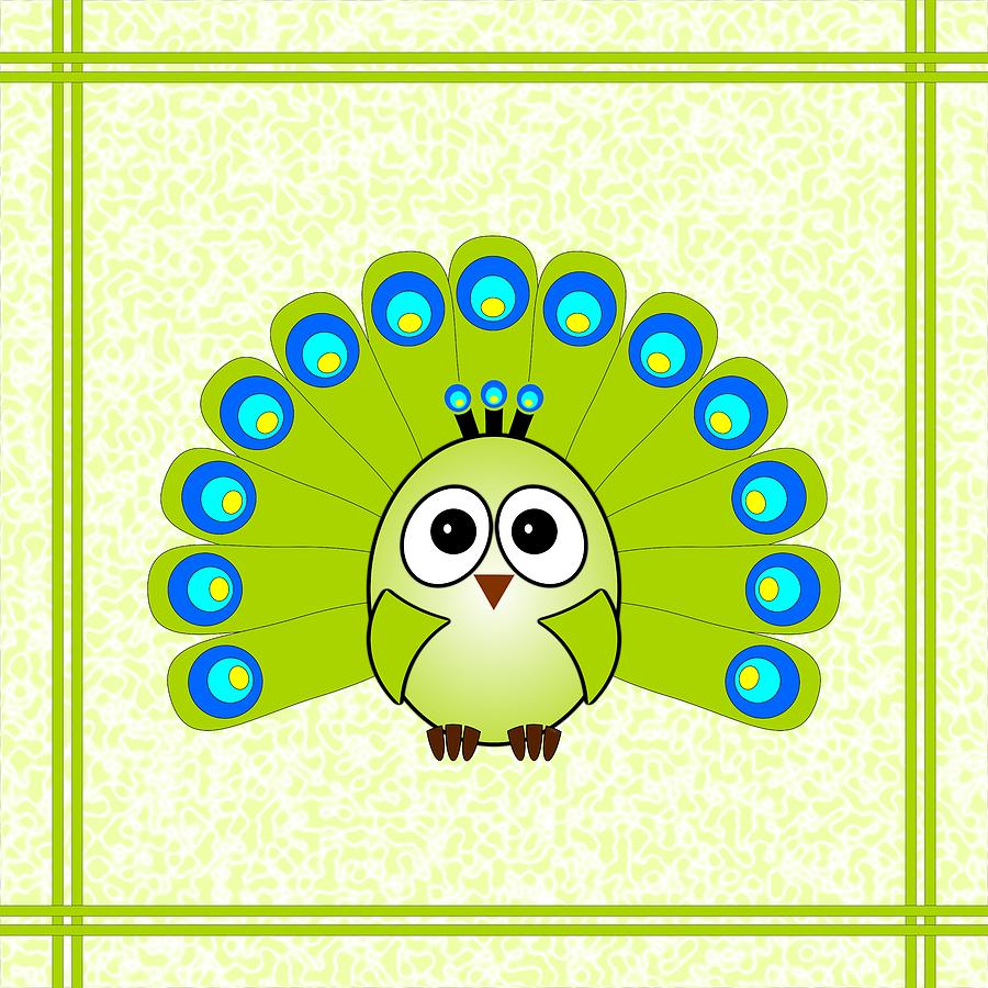 Peacock  - Birds - Art For Kids Digital Art