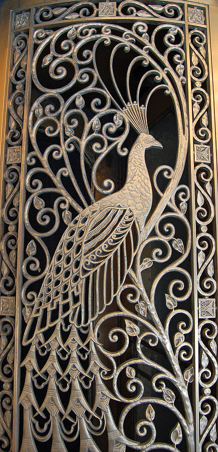 Peacock Door - The Palmer House in Chicago Photograph by Suzanne Gaff