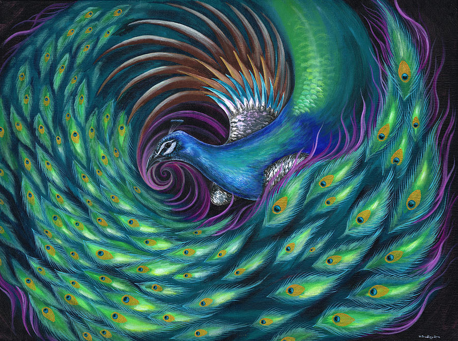 Peacock Painting - Peacock dreams by Heather Bradley